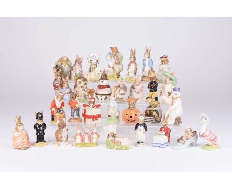 A collection of various collectable figures, comprising Royal Doulton Bunnykins and Brambly Hedge together with Royal Albert 