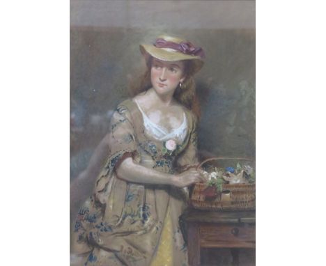GEORGE KILBURNE, FRAMED WATERCOLOUR PORTRAIT OF A LADY, APPROXIMATELY 24cm x 17cm 