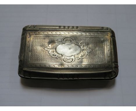 UNHALLMARKED SILVER HINGED SNUFF BOX