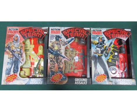 THREE LARGE SIZE ACTION MAN OUTFITS, CARDED, INCLUDING SPECIAL TEAM GROUND ASSAULT