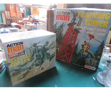 BOXED ACTION MAN ASSAULT COPTER & TRAINING TOWER
