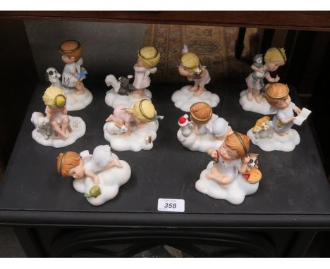 PARCEL OF FRANKLIN MINT "ALMOST ANGELS" CERAMIC FIGURES