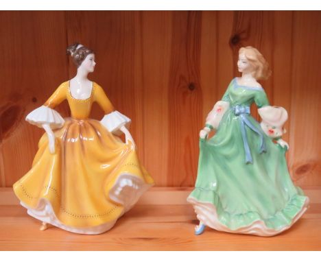 TWO ROYAL DOULTON GLAZED CERAMIC FIGURES- SPRING SERENADE AND STEPHANIE 