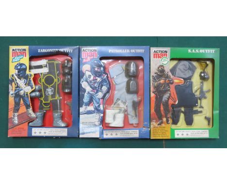 THREE CARDED ACTION MAN OUTFITS INCLUDING ZARGONTTE