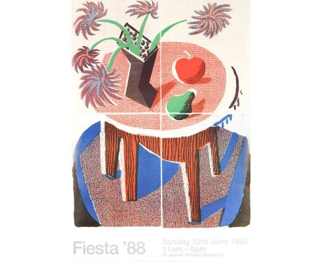 § David Hockney OM, CH, RA (British 1937-) Fiesta '88 (Bradford Festival) exhibition poster, 1988offset lithograph, unframeds