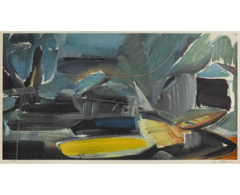§ Ivon Hitchens (British 1893-1979) Three Boats signed 'Ivon Hitchins' (lower right); numbered 19/375lithograph, published by