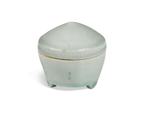 § Bernard Leach CH, CBE (British, 1887-1979), a St Ives Pottery celadon cogo, circa 1965, with domed conical lid and raised o