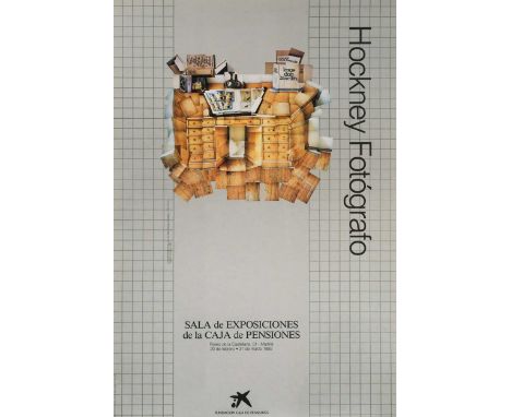 § David Hockney OM, CH, RA (British 1937-) Exhibition poster for Sala de Exposiciones de la Caja de Pensiones, Madridoffset l