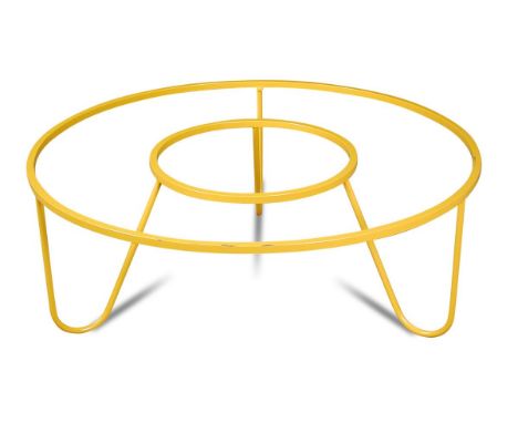 Mathieu Mategot, (French, 1910-2001), a Bellevue coffee table base, the yellow painted metal base lacking its circular glass 