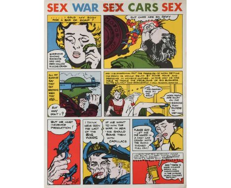 § Derek Boshier (British 1937-) and Christopher Logue (British 1926-2011) Sex War Sex Cars Sex (Cleanliness is next to Godlin