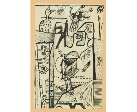 Sonja Sekula (Swiss 1918-1963) Révrete 44inscribed 'Les avalanches de la tristese et le soleil des bas du jardin obscure...Pe