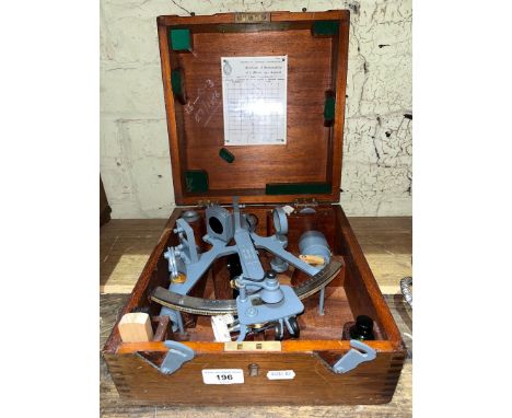 An Admiralty Compass Observatory marine type sextant, teak case. 