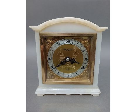 A vintage Elliott clock, marble cased, bakelite back and gilt brass face, by Boodle &amp; Dunthorne Liverpool. 