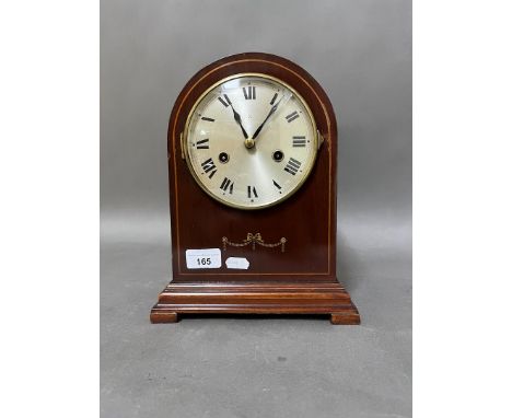 A German domed mantle clock, height 28cm. 