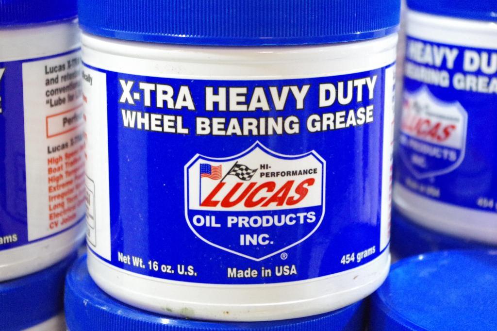 [35] LUCAS OIL 16 oz. Wheel Bearing Grease Tubs, Made in USA (Some lids are broken)