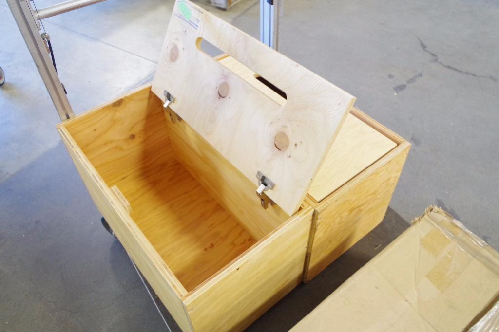 [2] Plywood Boxes, 27" x 131/2" x 14"H, 3/4" Plywood, 13/8" x 14" Slot
