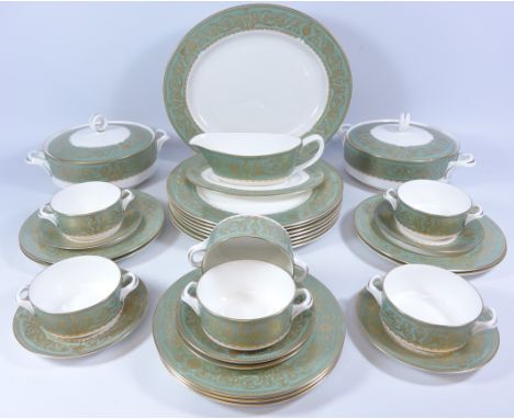 Royal Worcester 'Balmoral' dinner service for six, plus extras    Condition Report  One soup bowl has a chip to the top rim. 