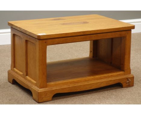 'Unicornman' light oak panelled television stand, by Geoff Gell of Coxwold   Condition Report   Click here for further images