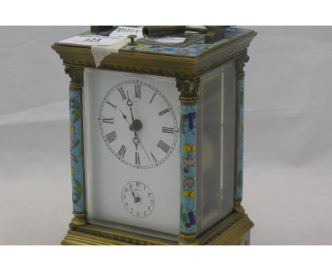 A cloisonne carriage clock