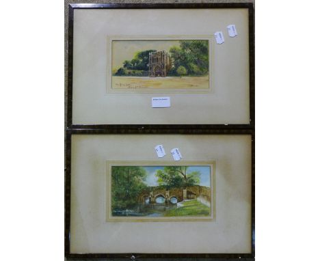 T. BANKS, The Abbey Gate and The Abbot's Bridge, watercolours (2); and After JOHN SUTTON (born 1935) British, Boat Yard in Ba