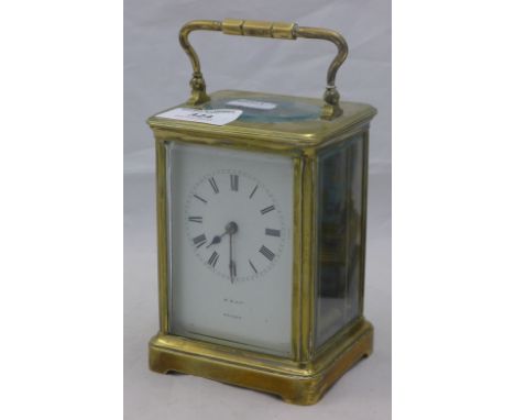 A late 19th/early 20th century brass cased carriage clock