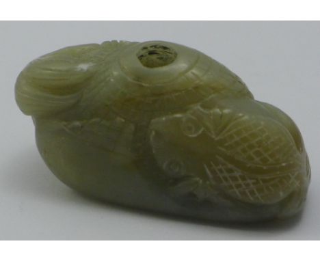 A jade brush washer/inkpot
