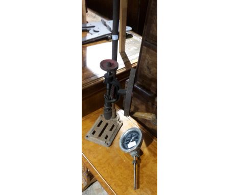 A drill and a Rotherham thermometer