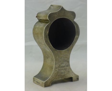 A silver clock case