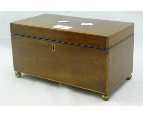 A Georgian mahogany tea caddy