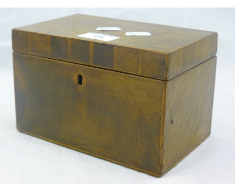 A Georgian mahogany tea caddy