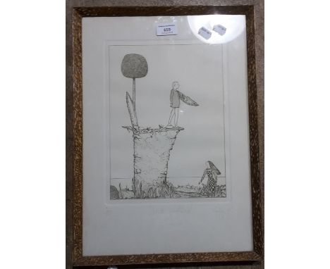 A framed and glazed, Limited Edition print 21/25, Just Testing, signed and dated '75