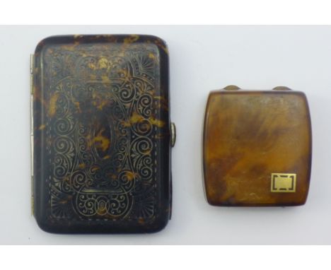 A cigarette case and snuff box