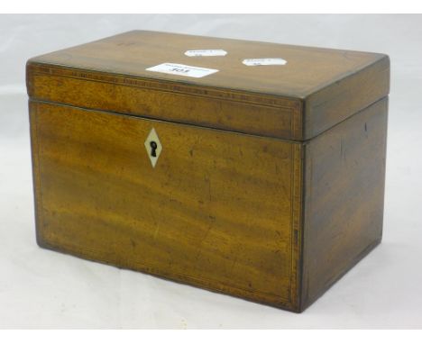 A Georgian mahogany tea caddy