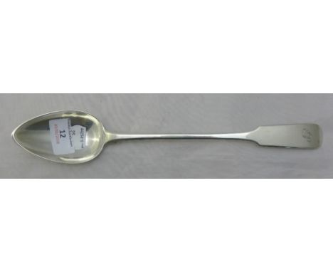 A Georgian Scottish silver basting spoon