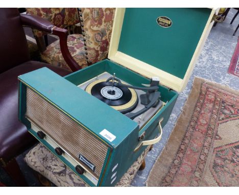 A VINTAGE DANSETTE RECORD PLAYER.