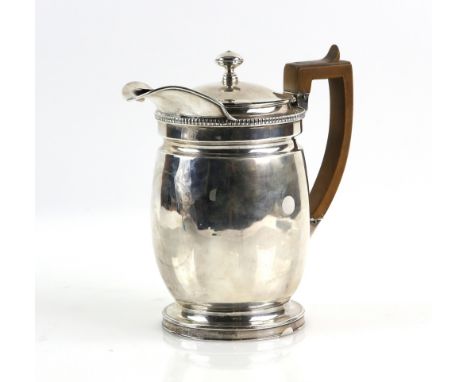 George III silver coffee pot and cover with gadrooned border, by J E Terrey &amp; Co., London, 1818, gross weight 21oz, 653g,