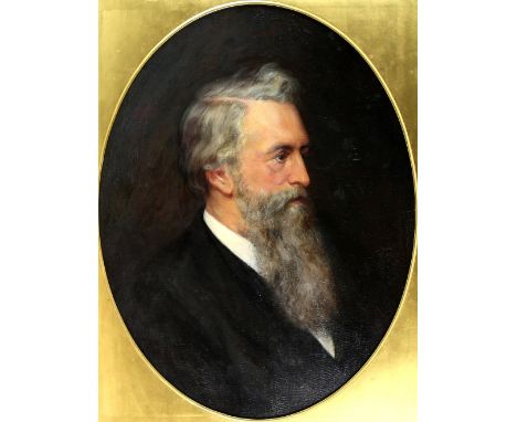 British School, head and shoulders portrait of Colonel James Holland (1805-1889), oil on canvas, in oval mount, 64cm x 49cm..