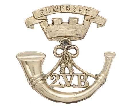 2nd (Taunton) VB Somerset Light Infantry band music pouch badge circa 1882-1908.  Good scarce large die-stamped white metal S