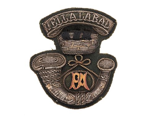 Somerset Light Infantry Victorian Officer bullion forage cap badge circa 1881-97.  Fine scarce gold wire embroidered example.