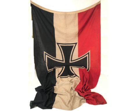 German Reichsmarine War flag circa 1933–1935. Good rare example of equal black, white and red horizontally striped cotton pri