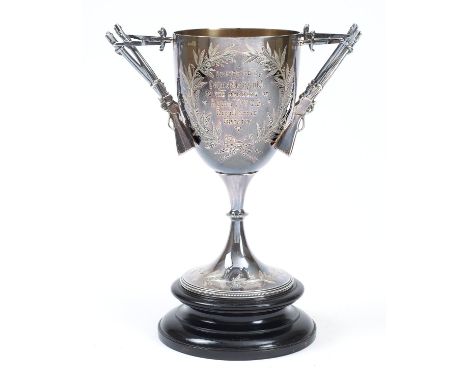 2nd VB (Edinburgh) Royal Scots Fusiliers Victorian Trophy Cup. An impressive shooting silver plated trophy cup by Walker and 