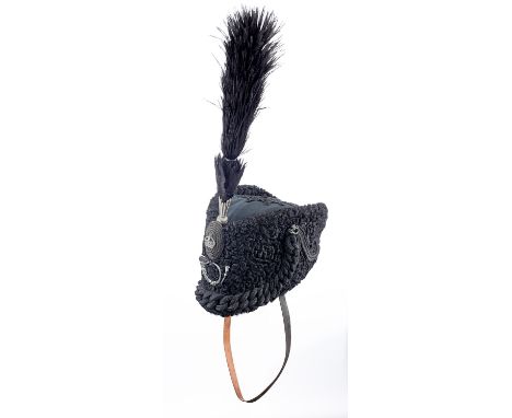 Rife Brigade Edwardian / George V Officer Astrakhan Cap. A superb example of black astrakhan wool, with green cloth top with 