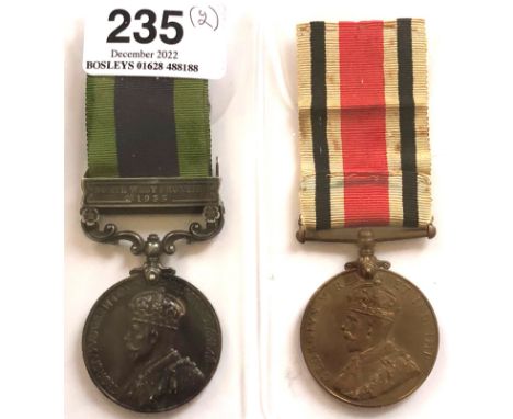 1st Bn Hampshire Regiment India General Service Medal Clasp NORTH WEST FRONTIER 1935.  Awarded to 4688164 PTE R C J HALL HAMP