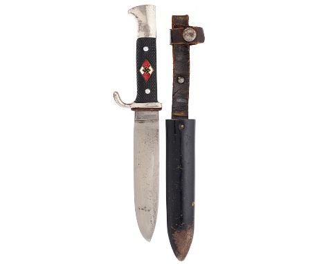 German Third Reich 1937 dated Hitler Youth Knife by Anton Wingen, Jr., Solingen .  Good early 1933-34 example, the blade bear