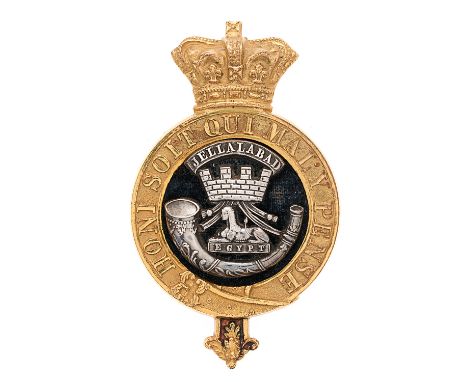 The Prince Albert’s (Somersetshire Light Infantry), Victorian Officer glengarry badge 1881-97.  Fine gilt crowned Garter with