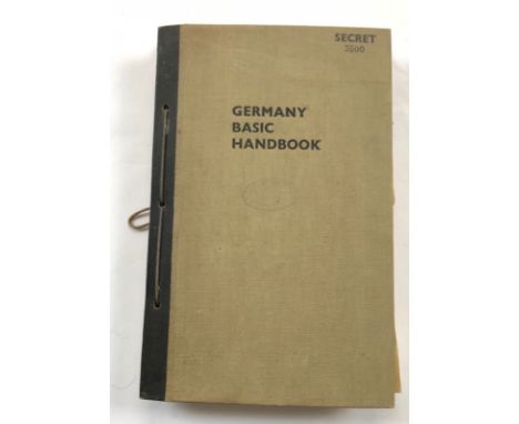 WW2 July 1944 Germany Basic Handbook. Official Secret/Restricted Publication.  This restricted official publication is number