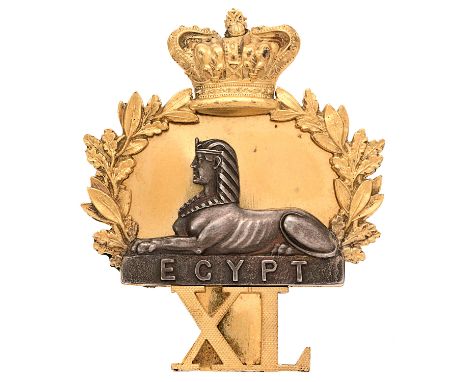 40th (2nd Somerset) Regiment of Foot Victorian Field Officer sabretache ornament.  Fine rare pre 1881 mounted officers exampl