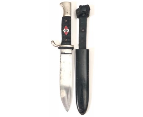 German Third Reich Hitler Youth Knife by Carl Eichorn, Solingen  A good scarce example, the plain blade bearing cutler stampe