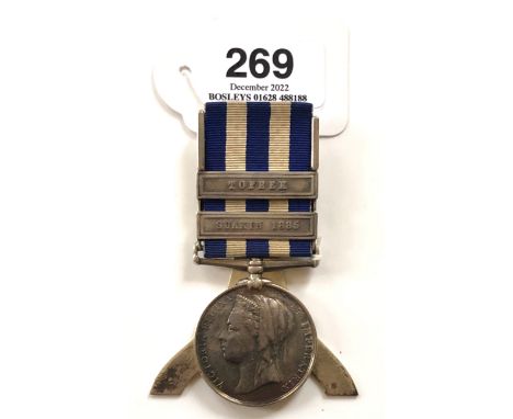 1st Berkshire Regiment Egypt Medal, clasps Suakin 1885 and Tofrek.  Awarded to 41/1737 PTE M COLMAN 1/BERKS R.PLEASE NOTE Con