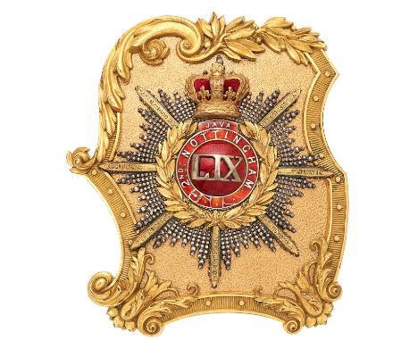 59th (2nd Nottinghamshire) Regiment of Foot Victorian Officer shoulder belt plate circa 1846-55.  A splendid rare example of 